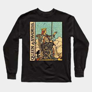 Queen of Swords Tarot Card Rider Waite Long Sleeve T-Shirt